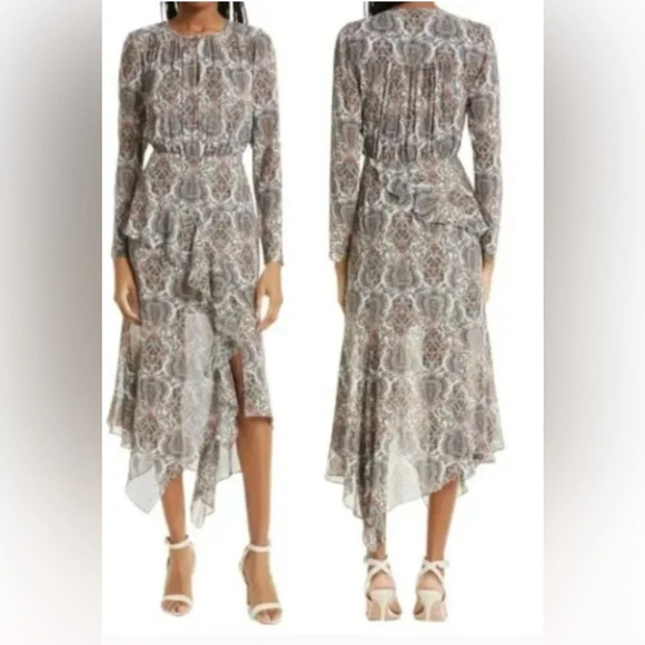 Veronica Beard Dresses & Skirts - VERONICA BEARD Sazan Long Sleeve Handkerchief Hem Paisley Dress 2 $648.00